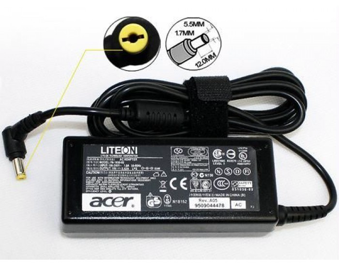 ACER LAPTOP ADAPTOR 65W 19V / 3.42A (YELLOW PIN)